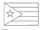 Coloring pages flag Puerto Rico