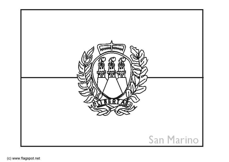 Coloring page flag San Marino