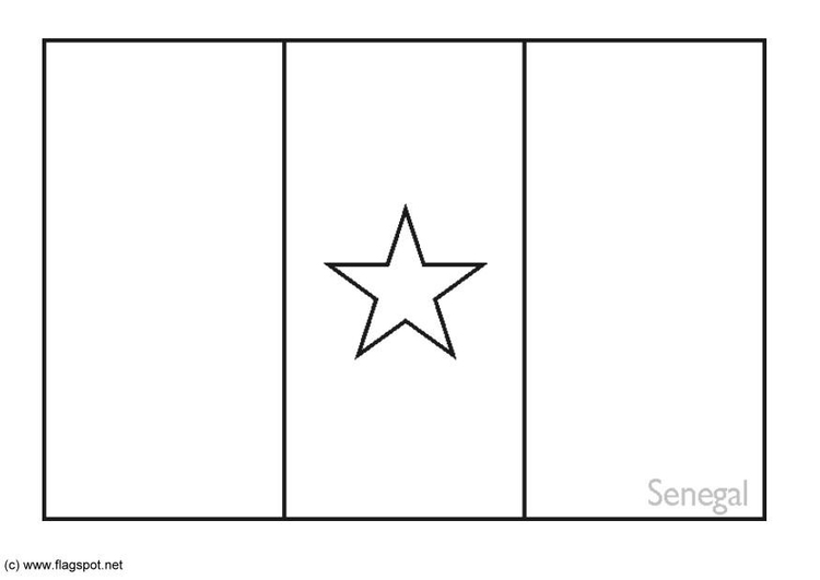 Coloring page flag Senegal