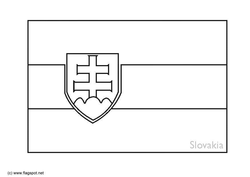 Coloring page flag Slovakia