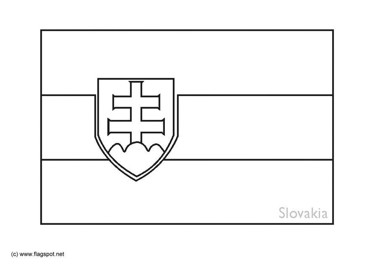 Coloring page flag Slovakia