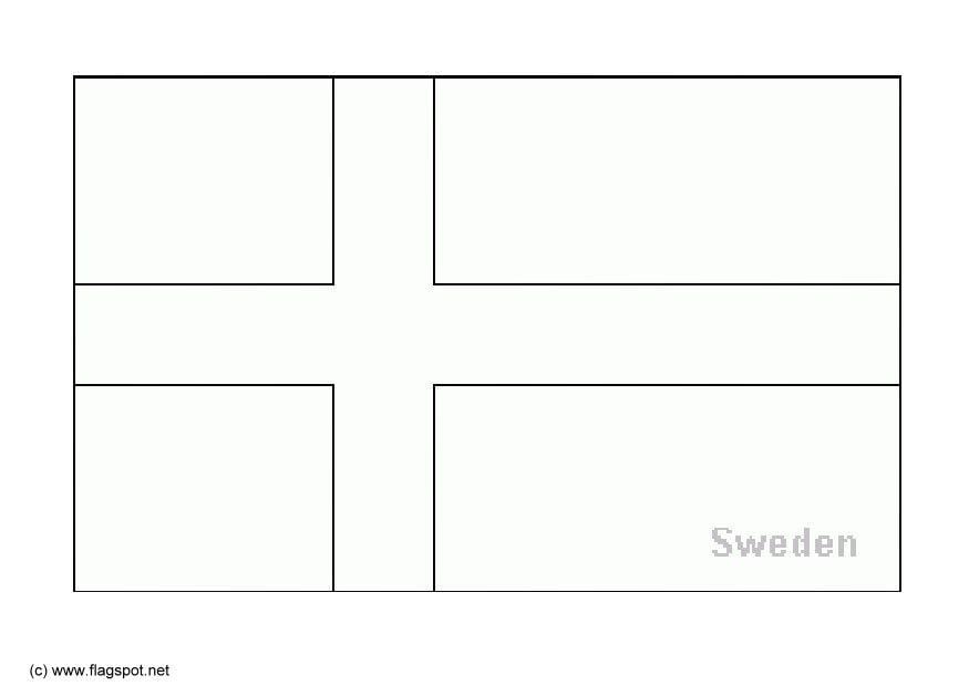 Coloring page flag Sweden
