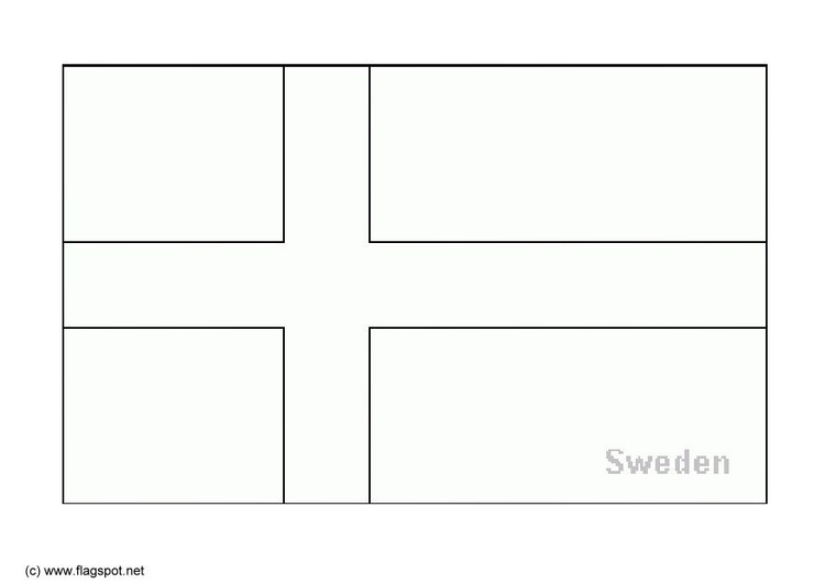 Coloring Page flag Sweden - Free printables - Img 6167