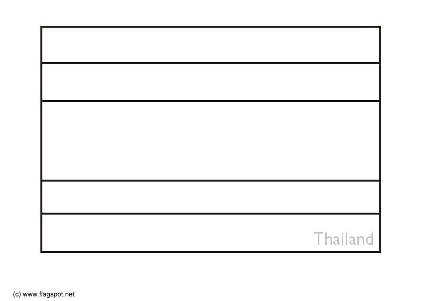 Coloring page flag Thailand