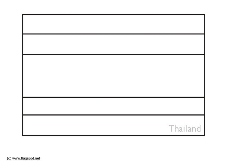 Coloring page flag Thailand