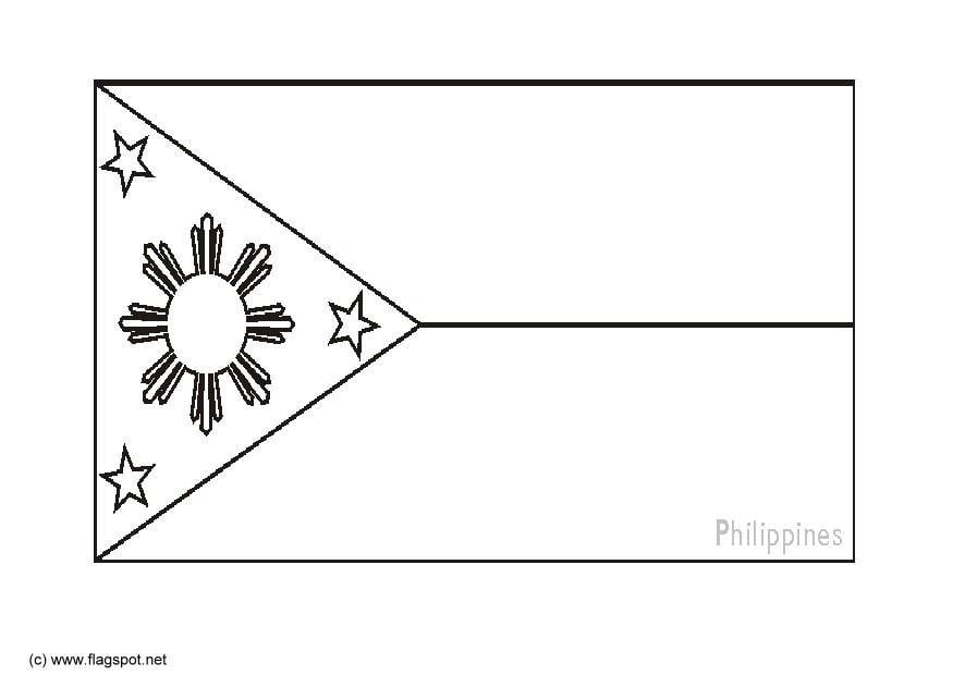 Coloring page flag the Philipines