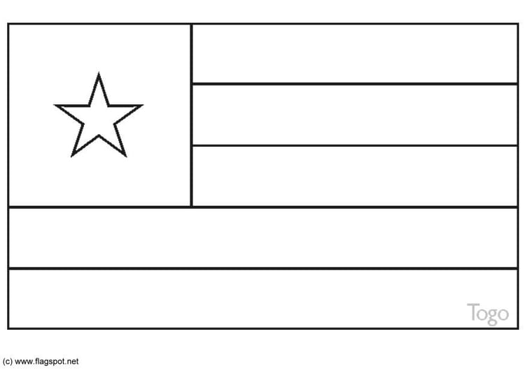 Coloring page flag Togo