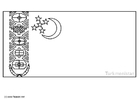 Coloring page flag Turkmenistan