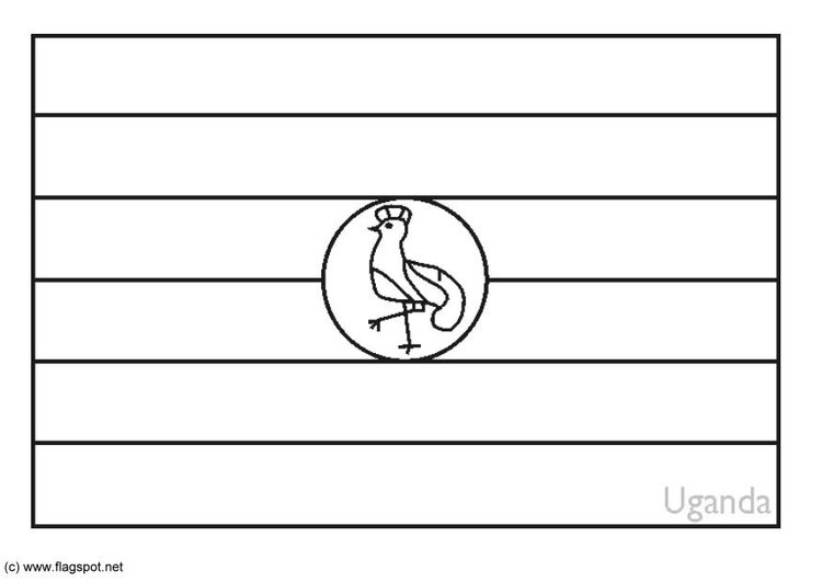 Coloring Page flag Uganda - Free printables - Img 6209