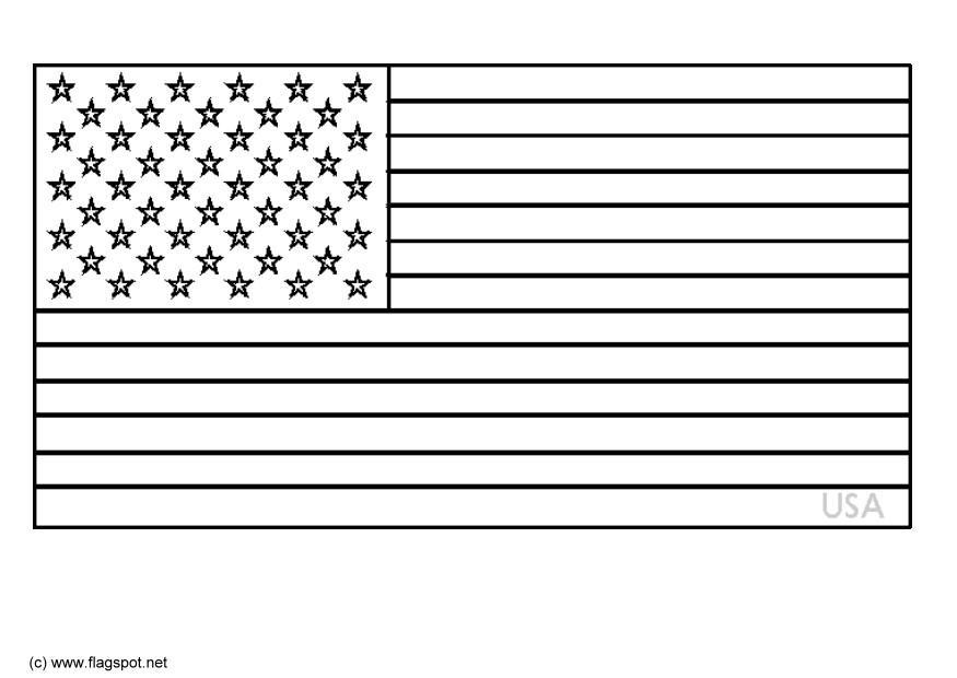 Coloring page flag USA