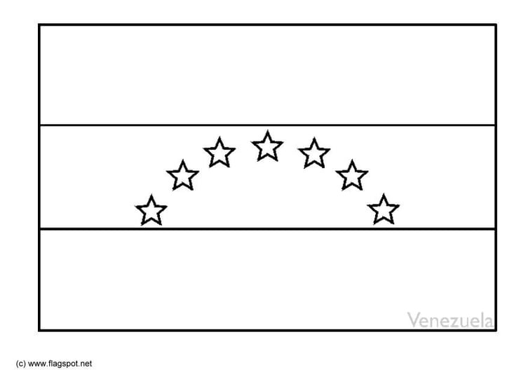 Coloring page flag Venezuela