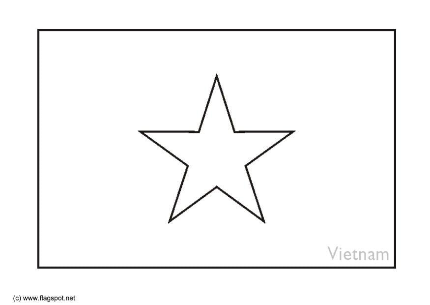 Coloring page flag Vietnam