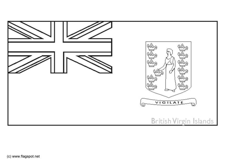 Coloring page flag Virgin Islands UK