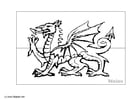 Coloring pages flag Wales