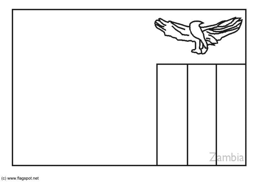 Coloring page flag Zambia