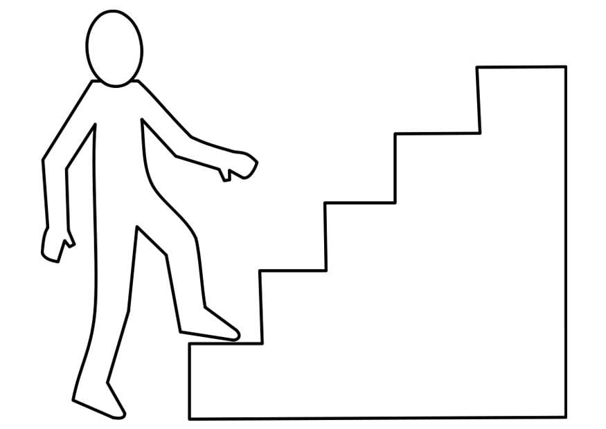 Coloring page flight of stairs