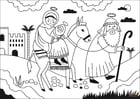 Coloring page flight to Egypt