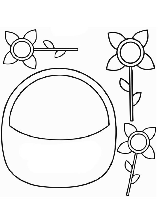Coloring page flower basket