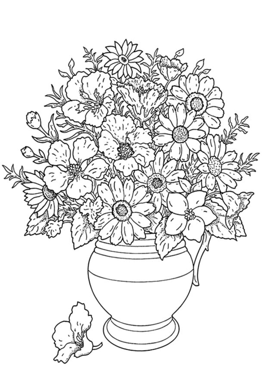 Coloring page flower bouquet