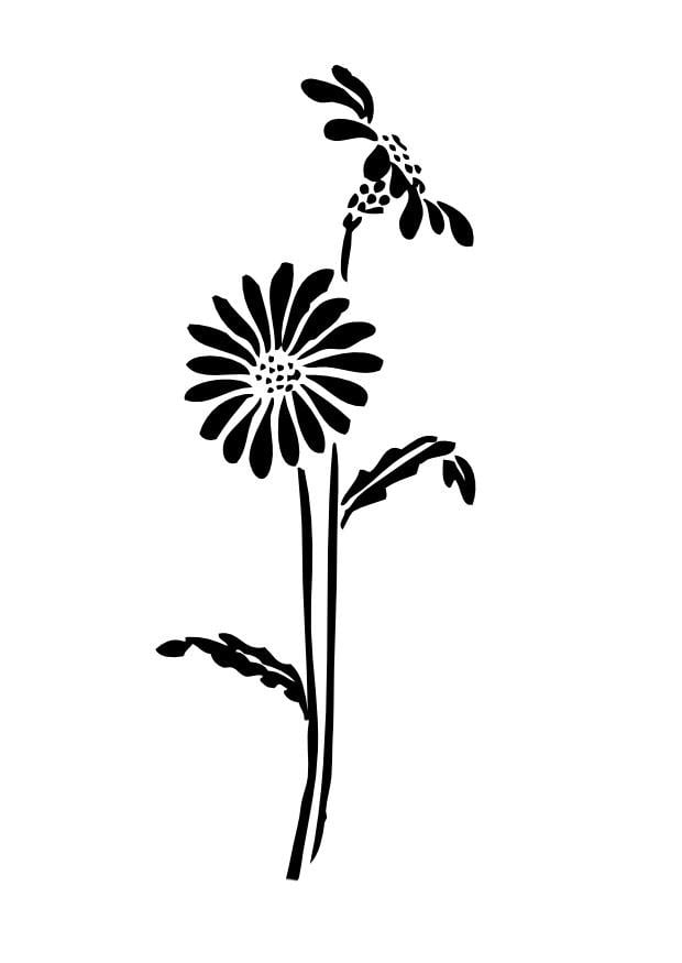 Coloring page flower silouette