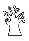 Coloring pages Flowering tree in spring