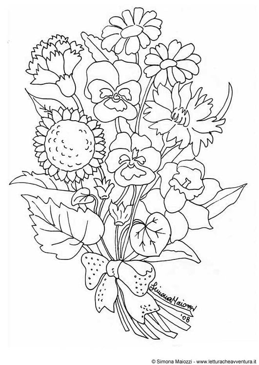 Coloring page flowers