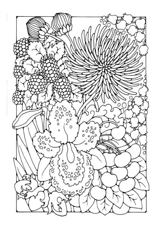 Coloring page flowers