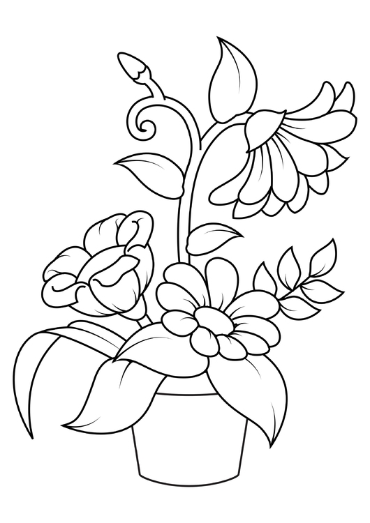 Coloring page flowers