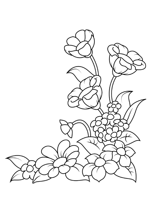 Coloring page flowers