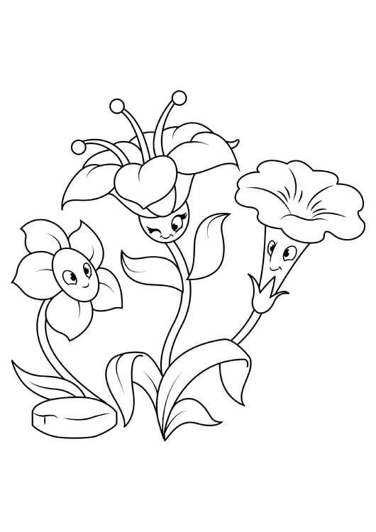 Coloring Page flowers have fun - free printable coloring pages - Img 31857