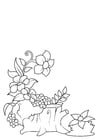 Coloring page flowers in the forest