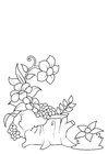 Coloring pages flowers in the forest