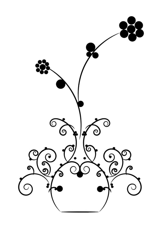 Coloring page flowers in vase