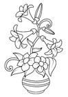 Coloring pages flowers in vase