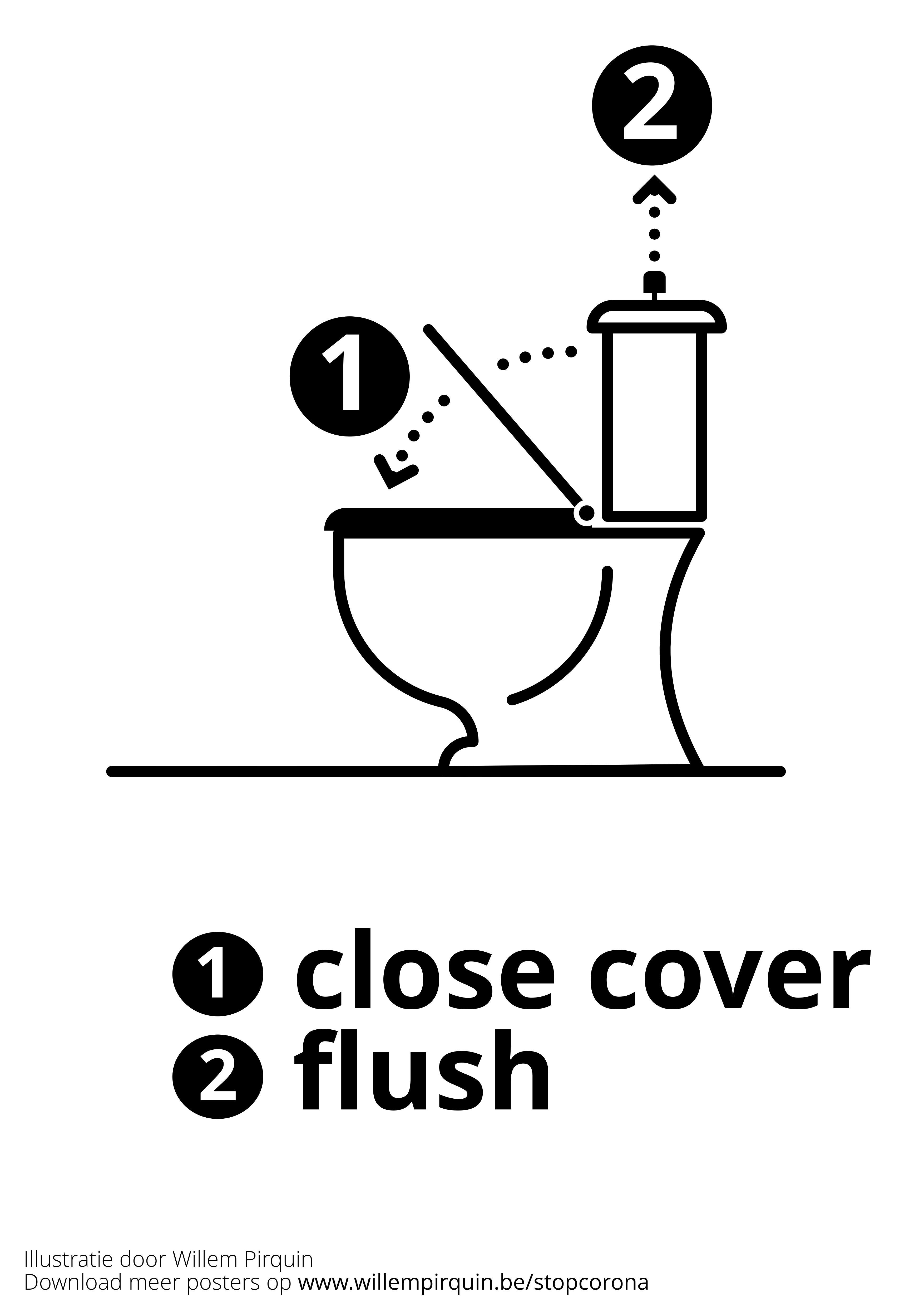 Coloring page flush the toilet