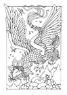 Coloring page flying dragon