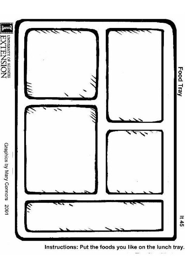 Coloring page food tray