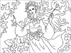 Coloring page forest fairy