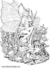 Coloring page forest fairy