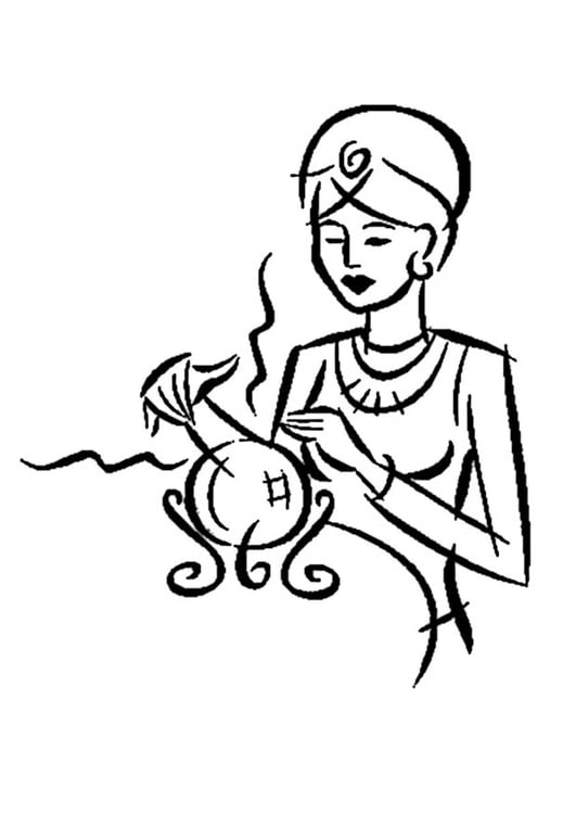 Coloring page fortune teller