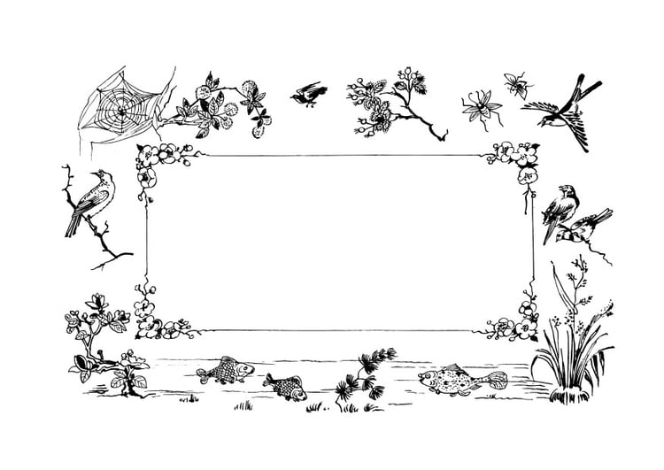 Coloring page frame nature