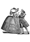 coloring-page French formal court styles 1778