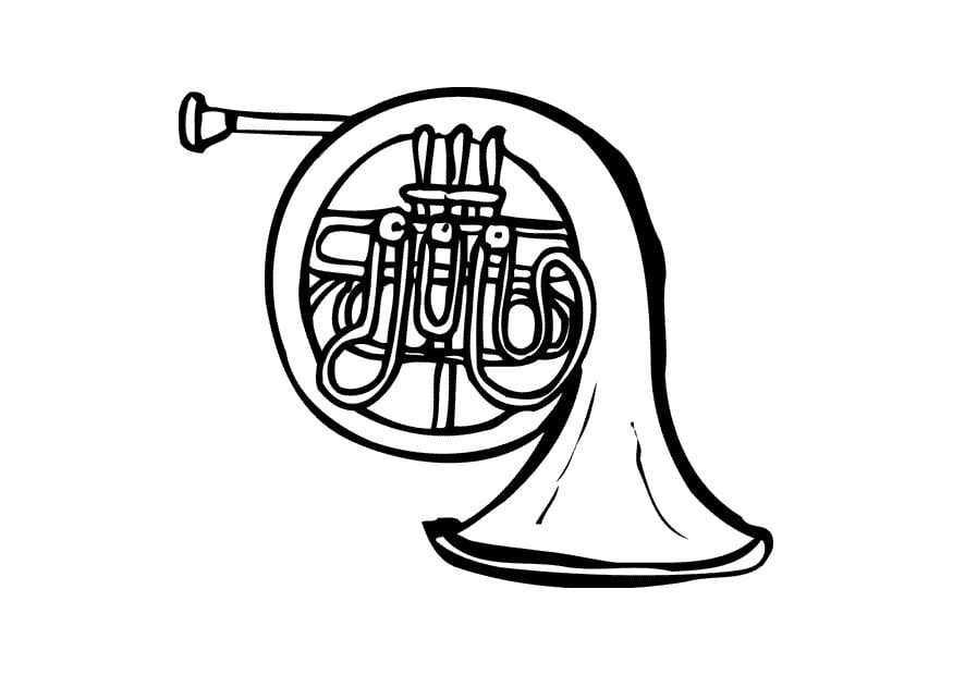 Coloring page french horn  img 9585.