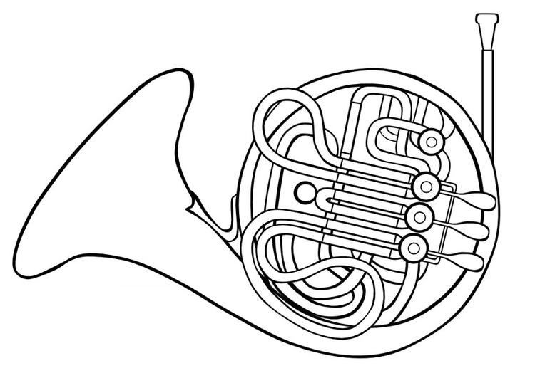 Coloring page french horn