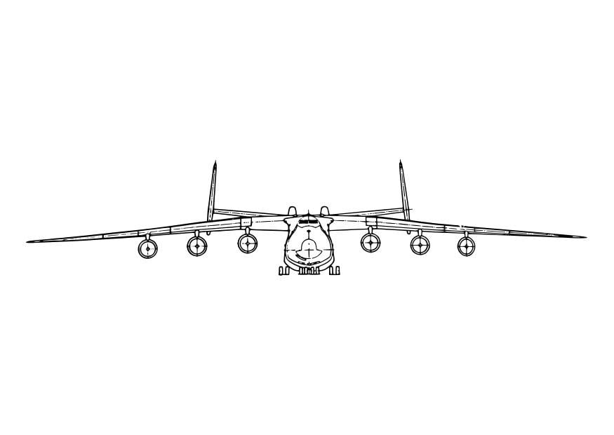 Coloring page front of aeroplane