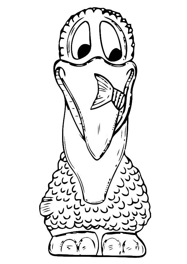 Coloring page front of pelican