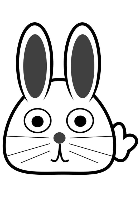 Coloring page front of rabbit