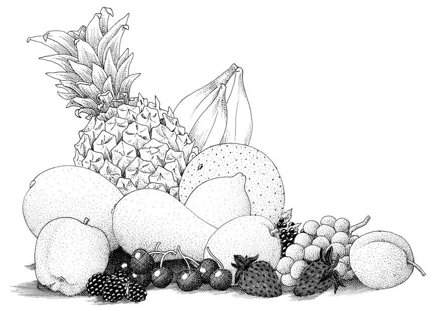 Coloring Book Fruit Drawing Sketch Cartoon - Vegetable Dish Transparent PNG