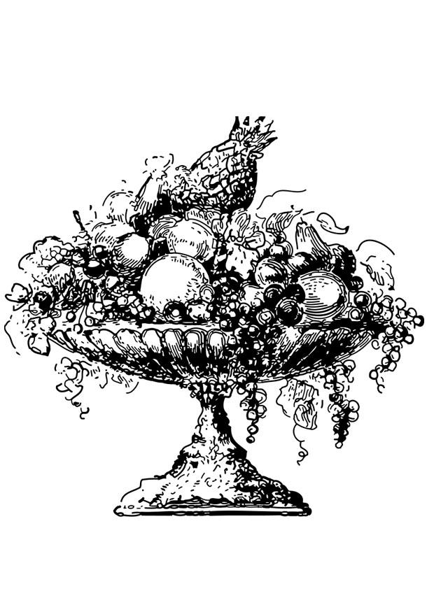 Coloring page fruitbowl