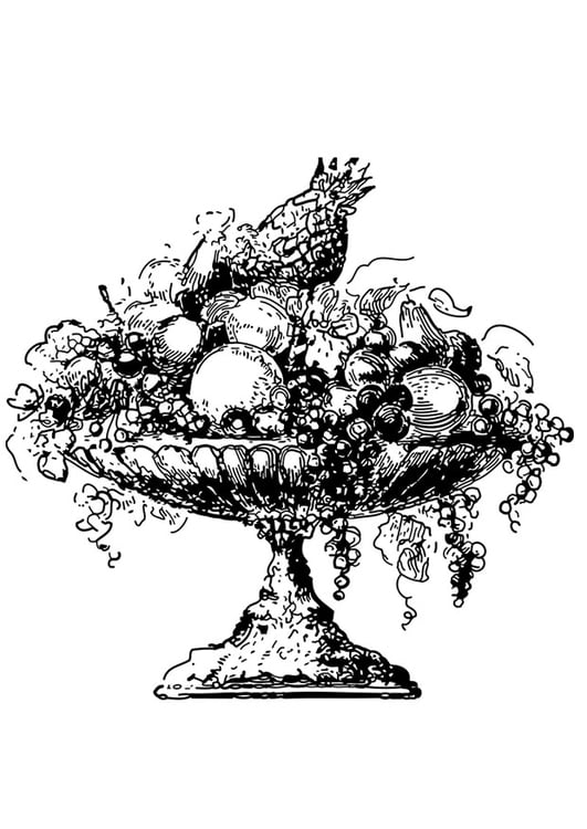 Coloring page fruitbowl